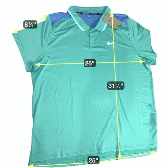 NikeCourt Advantage Men's Dri-FIT Tennis Polo FD5317-300 Green Frost/Royal XXL - Picture 4 of 14